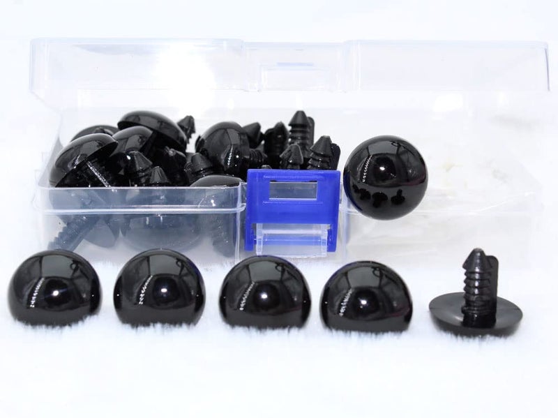 ARTCXC 30Pcs 24mm Large Black Solid Plastic Safety Eyes Craft Eyes with Washers for Doll, Puppet, Plush Animal DIY Making Supplies - Image 4